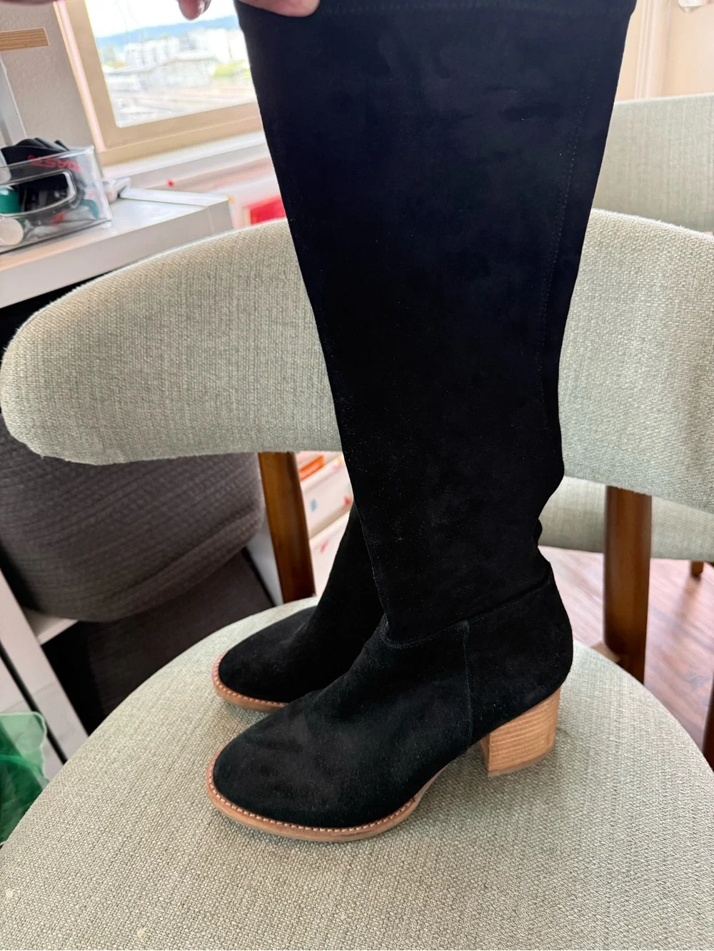 Blondo Nada Waterproof Suede Knee-High Block Heel Boots